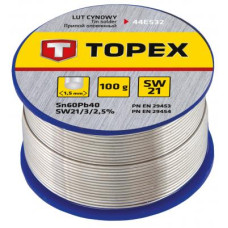 Припій для пайки Topex олов'яний 60%Sn, дрiт 1.5 мм,100 г (44E532)