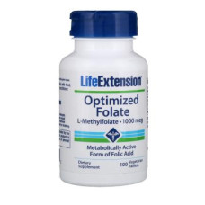 Вітамін Life Extension ¶Оптимізований фолат, Optimized Folate 1000 мкг, 100 таблето (LEX-19391)