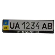 Рамка номерного знака CarLife пластик з об'ємними літерами NISSAN (2штт) (24-013)
