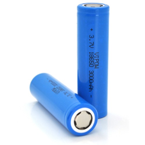 Акумулятор 18650 Li-Ion ICR18650 FlatTop, 3000mAh, 3.7V, Blue Vipow (ICR18650-3000mAhFT)