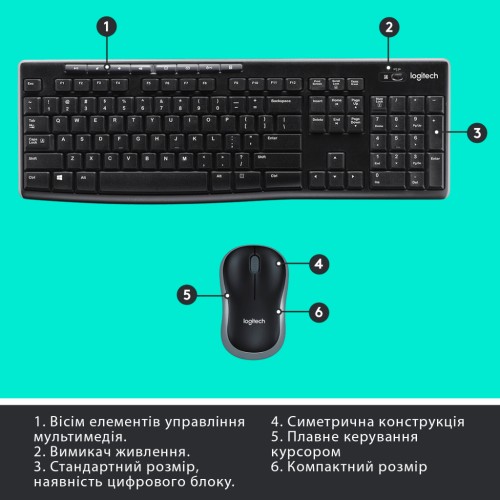 Комплект Logitech MK270 Wireless UA Black (920-004508)