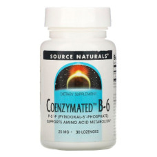 Вітамін Source Naturals Коензим Вітаміну B6, 25 мг, Coenzymated™ Vitamin B-6, 30 таблеток для (SN0940)
