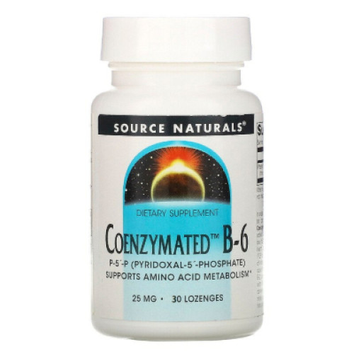 Вітамін Source Naturals Коензим Вітаміну B6, 25 мг, Coenzymated™ Vitamin B-6, 30 таблеток для (SN0940)