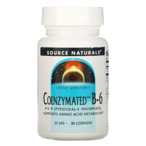 Вітамін Source Naturals Коензим Вітаміну B6, 25 мг, Coenzymated™ Vitamin B-6, 30 таблеток для (SN0940)