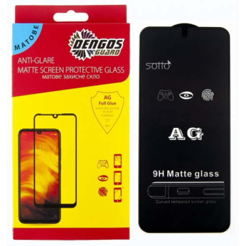 Скло захисне Dengos Full Glue Matte Infinix Hot 12 Play black frame (TGFG-MATT-41)