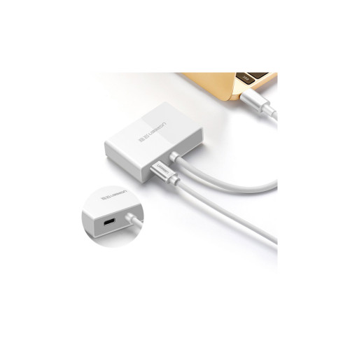 Перехідник USB Type C to HDMI + VGA MM123 white Ugreen (30843)