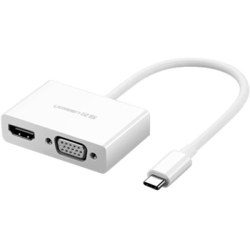 Перехідник USB Type C to HDMI + VGA MM123 white Ugreen (30843)