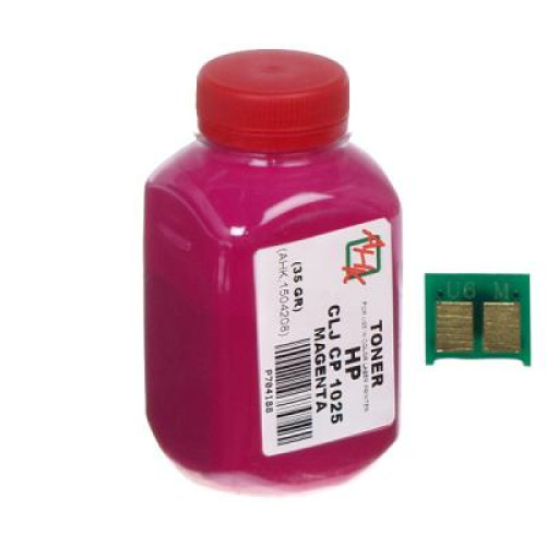 Тонер HP CLJ CP1025 35г Magenta +chip AHK (1500126)