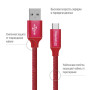 Дата кабель USB 2.0 AM to Type-C 2.0m red ColorWay (CW-CBUC008-RD)