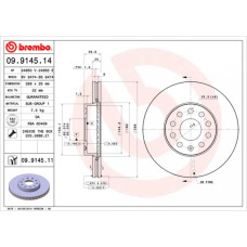 Гальмівний диск Brembo 09.9145.11