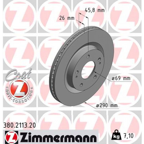 Гальмівний диск ZIMMERMANN 380.2113.20