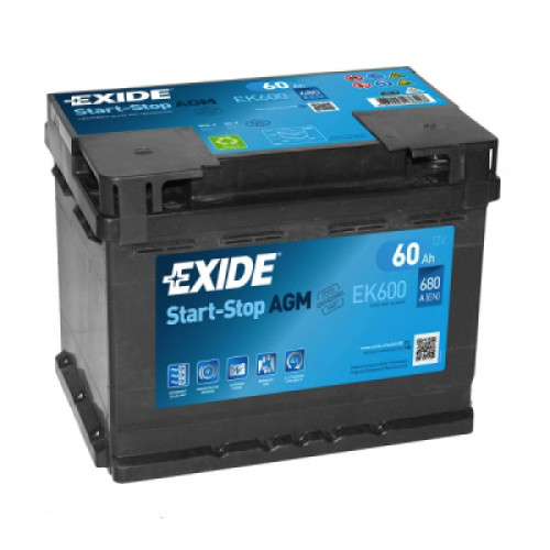 Акумулятор автомобільний EXIDE START-STOP AGM 60A (EK600)