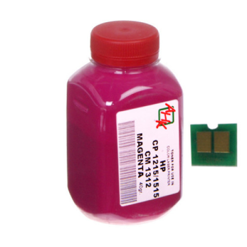 Тонер HP CLJ CP1215/CP1515/CM1312 40г Magenta+chip AHK (1500150)