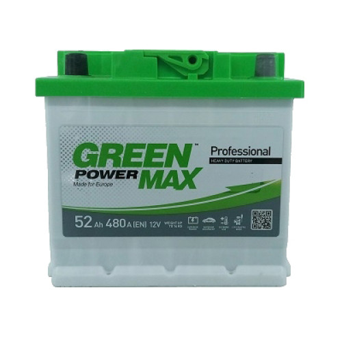 Акумулятор автомобільний GREEN POWER MAX 52Ah Ев (-/+) (480EN) (22374)