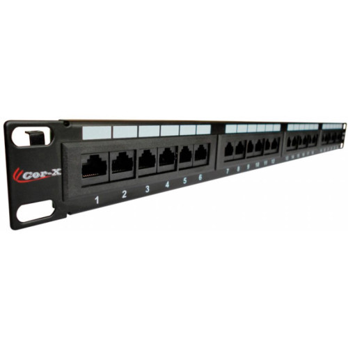 Патч-панель Cor-X 19" 24xRJ-45 UTP cat. 5е, 1U (051349 / TPP24c5e/1)