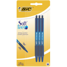 Ручка кулькова Bic Soft Feel Clic Grip, синя, 3шт в блістері (bc837396)