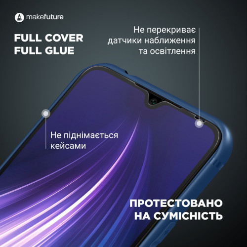 Скло захисне MakeFuture Apple iPhone 13 Pro Max Full Cover Full Glue (MGF-AI13PM)