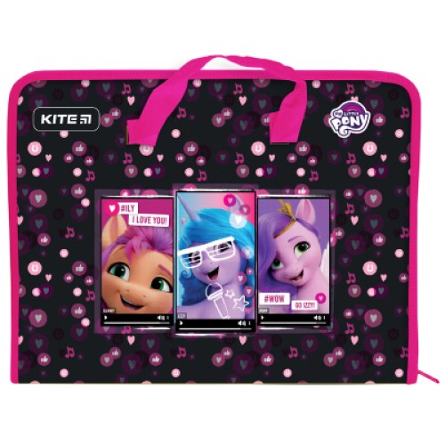 Папка - портфель Kite A4 на блискавці My Little Pony, 1 відділення (LP22-202)