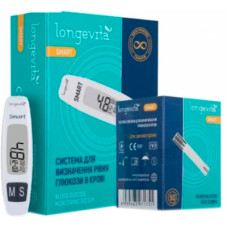 Глюкометр Longevita Smart Система для визначення рівня глюкози в крові + 50 тест-смужок (6662662)
