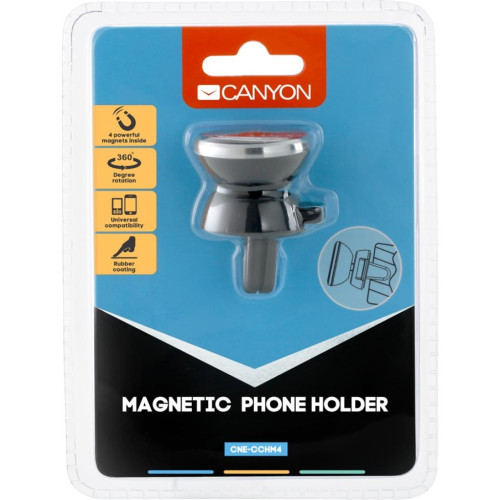 Універсальний автотримач Canyon Car air vent magnetic phone holder with button (CNE-CCHM4)