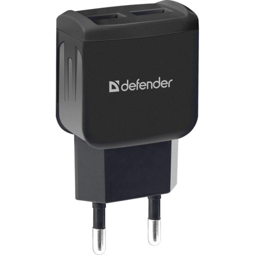 Зарядний пристрій Defender EPA-13 black, 2xUSB, 5V/2.1A, package (83840)