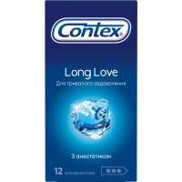 Презервативи Contex Long Love з анестетиком латексні з силікон. змазкою 12 шт. (5060040302545)