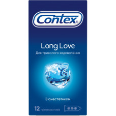 Презервативи Contex Long Love з анестетиком латексні з силікон. змазкою 12 шт. (5060040302545)