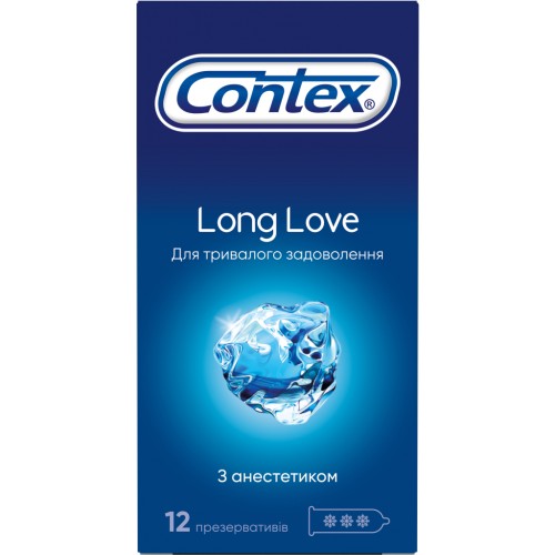 Презервативи Contex Long Love з анестетиком латексні з силікон. змазкою 12 шт. (5060040302545)