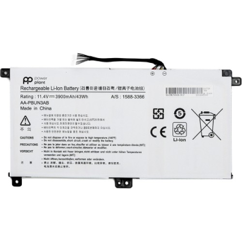 Акумулятор до ноутбука SAMSUNG Notebook 5 NP530E5M (AA-PBUN3AB) 11.4V 3900mAh PowerPlant (NB490165)