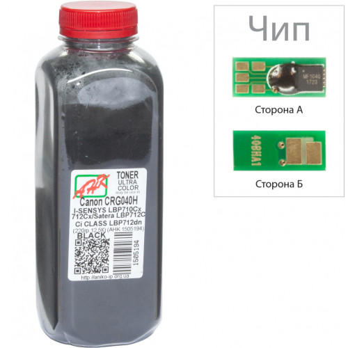 Тонер Canon LBP-710/712, 220г Black +chip AHK (1505198)