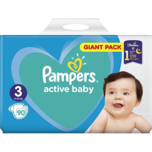 Підгузки Pampers Active Baby Mid Розмір 3 (6-10 кг) 90 ш (8001090949455)