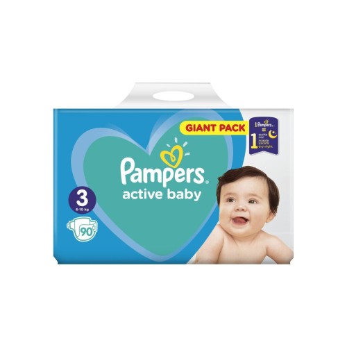 Підгузки Pampers Active Baby Mid Розмір 3 (6-10 кг) 90 ш (8001090949455)