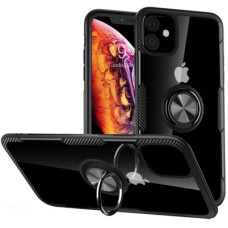 Чохол до мобільного телефона Drobak Magnetic Ring Case with Airbag Apple iPhone 12 Black (707017)