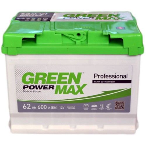 Акумулятор автомобільний GREEN POWER MAX 62Ah Ев (-/+) (600EN) (22373)