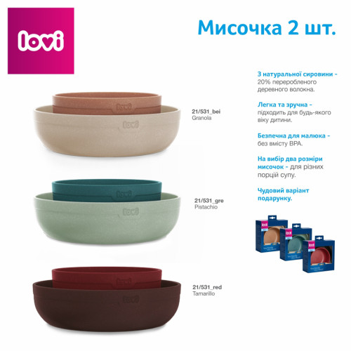 Тарілка дитяча Lovi Pistachio Tamarillo Бордові 2 шт (21/531_red)