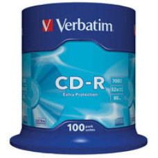 Диск CD Verbatim 700Mb 52x Cake box 100шт Extra (43411)