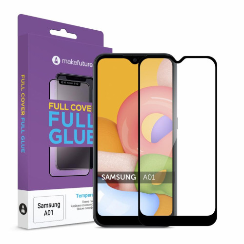 Скло захисне MakeFuture Samsung A01 Full Cover Full Glue (MGF-SA01)