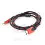 Кабель мультимедійний HDMI to HDMI 1.5m v1.4, OD-7.4mm Black/RED Merlion (YT-HDMI(M)/(M)NY/RD-1.5m)