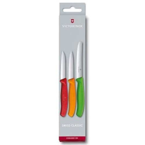 Набір ножів Victorinox SwissClassic 3 шт Red, Orange. Green (6.7116.32)