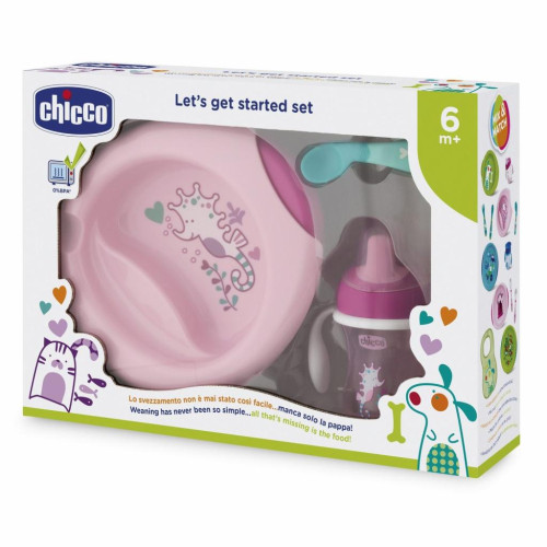 Набір дитячого посуду Chicco Meal Set 6 м + рожевий (16200.11)