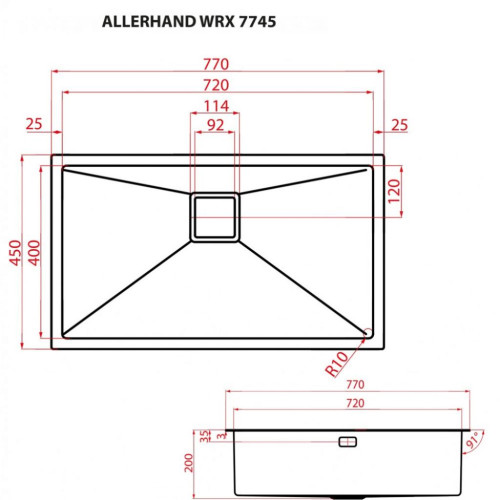 Мийка кухонна Weilor ALLERHAND WRX 7745