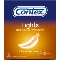 Презервативи Contex Lights особливо тонкі латексні з силіконовою змазкою 3 шт. (5060040300114)