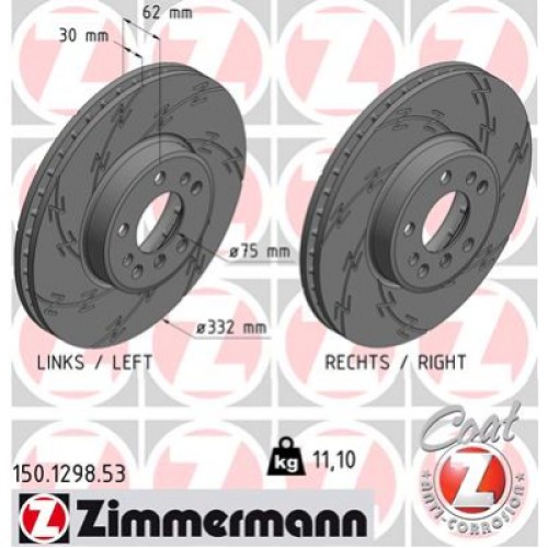 Гальмівний диск ZIMMERMANN 150.1298.53