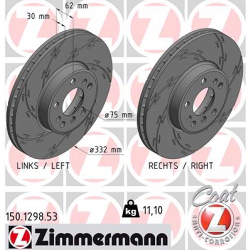 Гальмівний диск ZIMMERMANN 150.1298.53