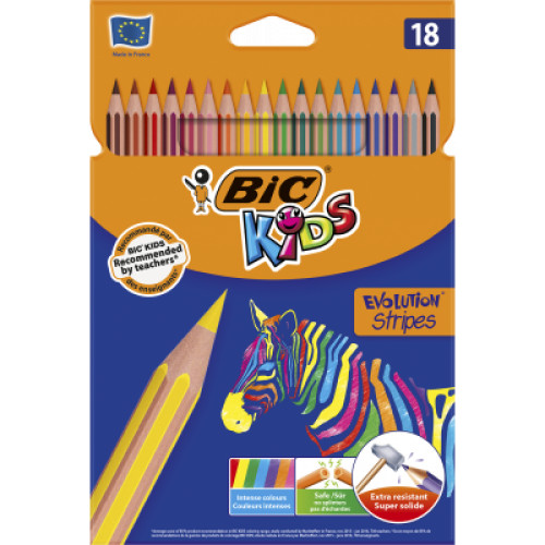 Олівці кольорові Bic Evolution Stripes 18 шт (bc950524)