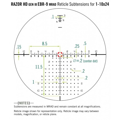 Оптичний приціл Vortex Razor HD Gen III 1-10x24 FFP EBR-9 (MRAD) (929465)