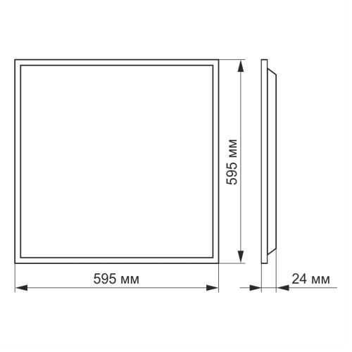 Світильник Videx LED панель 48W 4100K матова (VL-Pb484W(2))