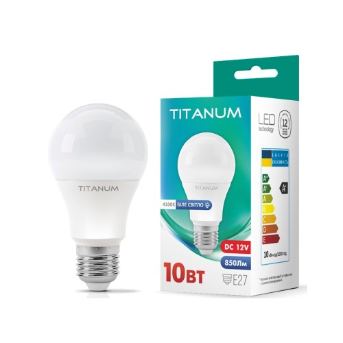 Лампочка TITANUM LED A60 12V 10W E27 4100K (TLA6010274-12V)