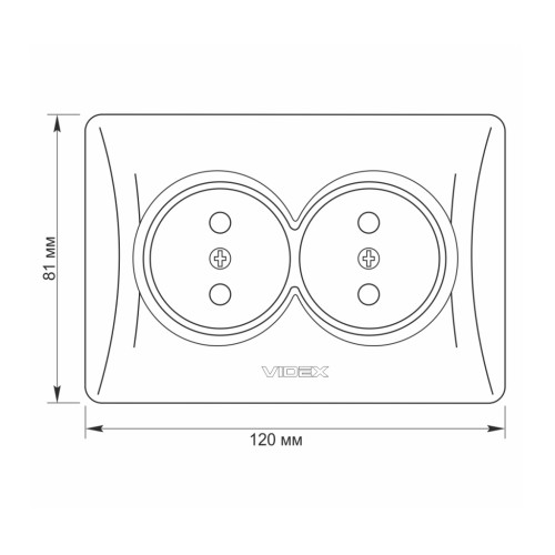 Розетка Videx BINERA 2ая (VF-BNSK2-W)