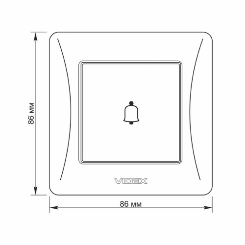 Кнопка дзвінка Videx BINERA 1кл чорний графіт (VF-BNDB1-BG)